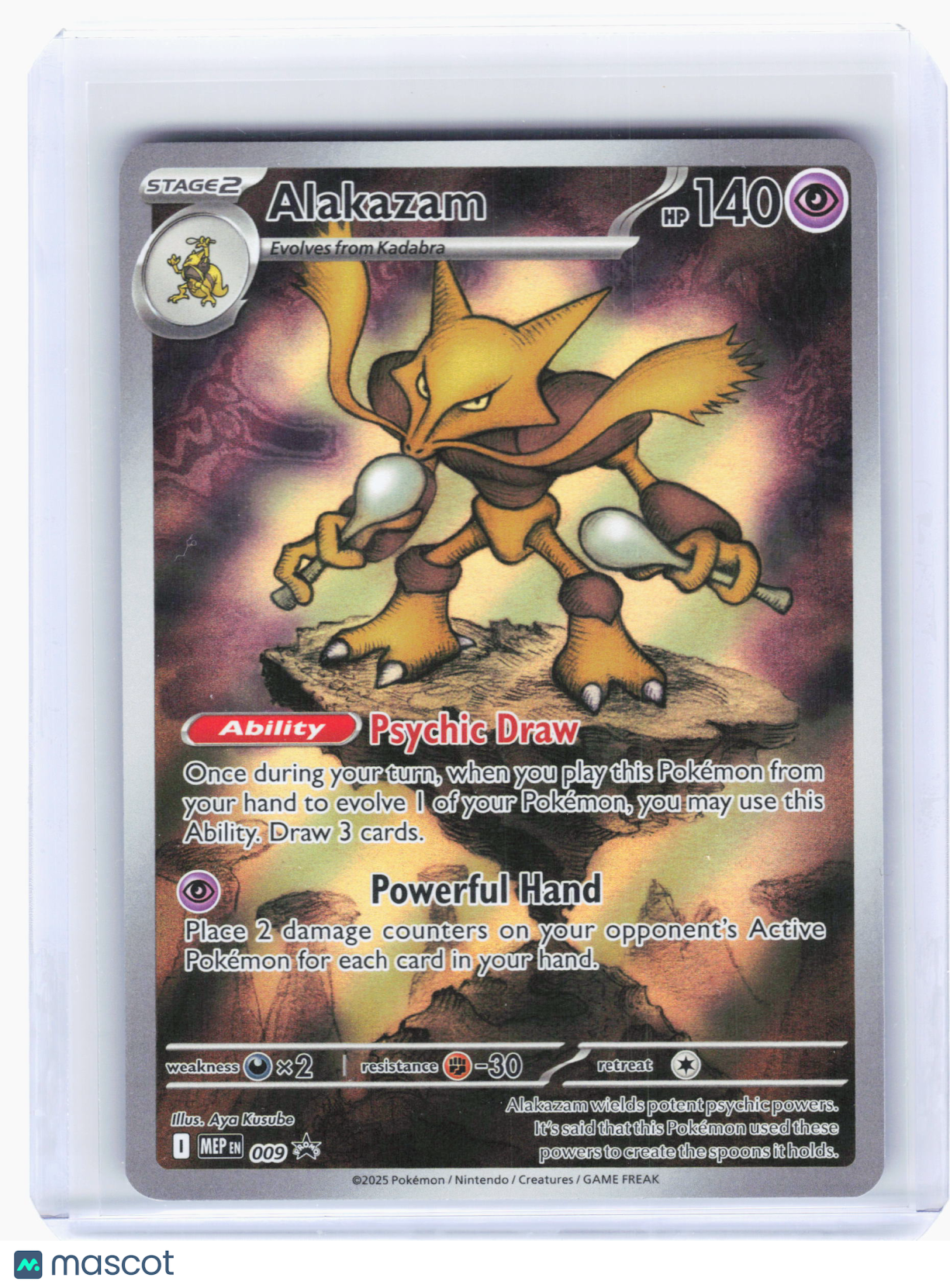 2025 Pokemon—Alakazam #009 Mega Evolution Promo—Black Star Promo Holo