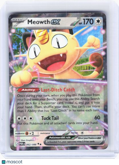 2026 Pokemon—Meowth ex #62/88 Perfect Order—Double Rare Holo