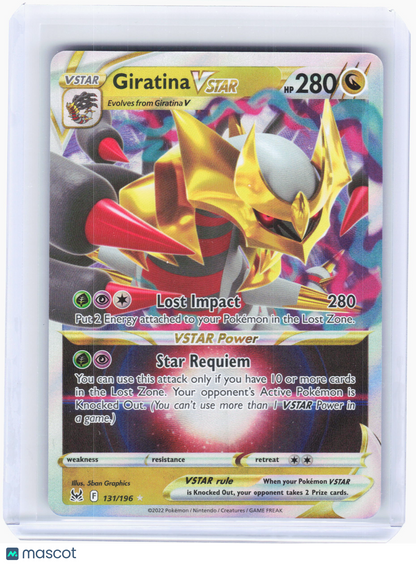 2022 Pokemon—Giratina VSTAR #131/196 Lost Origin—Ultra Rare Holo