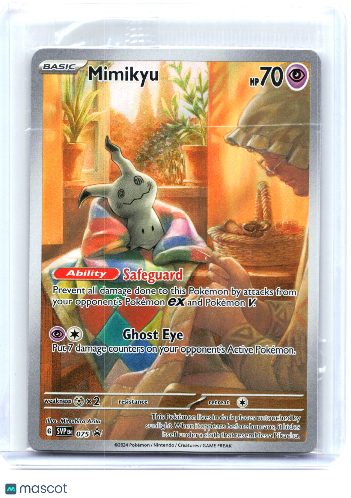 2024 Pokemon—Mimikyu #075 Scarlet & Violet Promo—Black Star Promo Holo (Sealed)