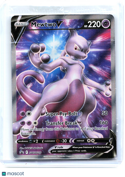 2022 Mewtwo V #SWSH229 Sword & Shield Promo Cards—Black Star Promo Holo (Sealed)