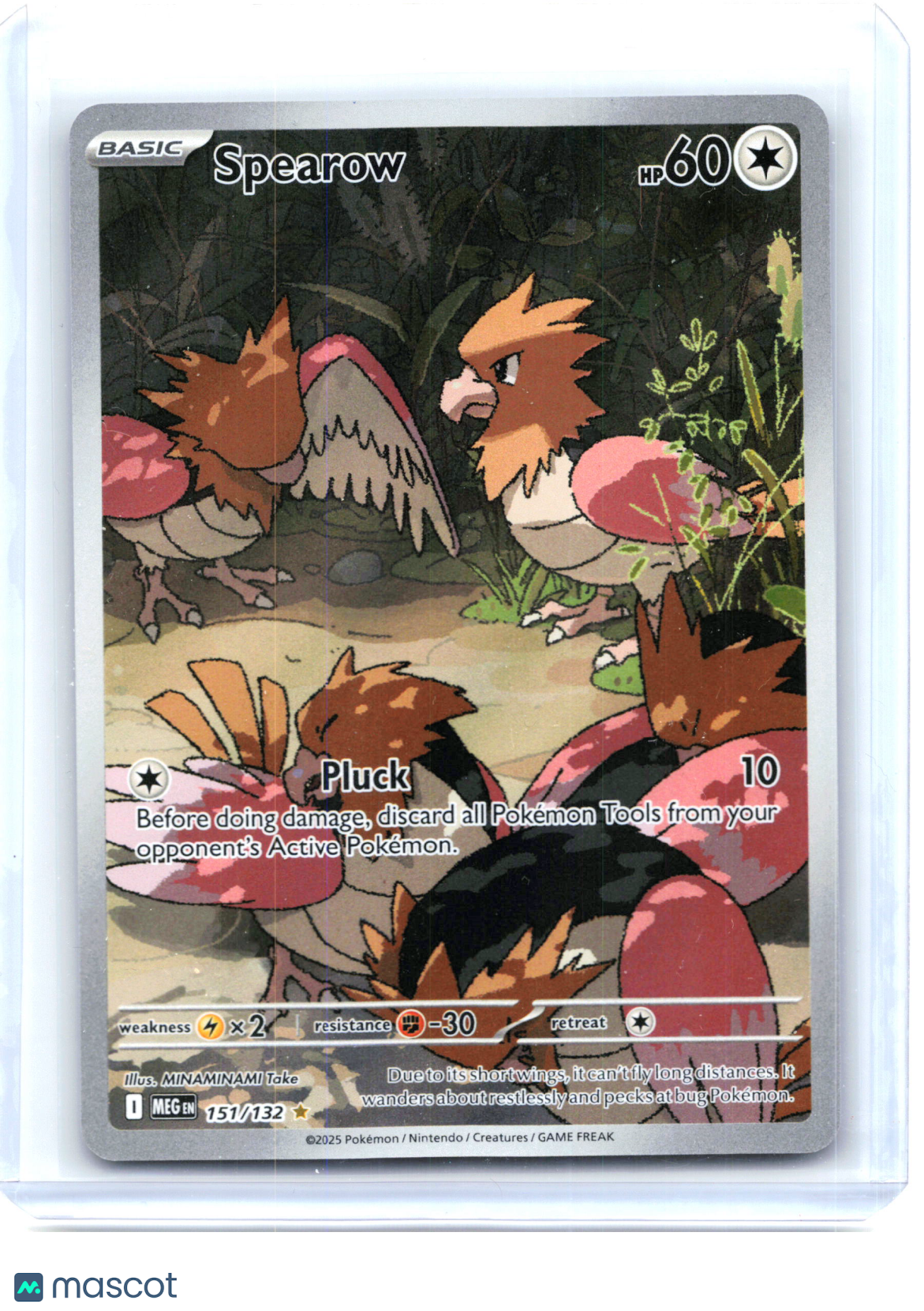 2025 Pokemon—Spearow #151/132 Mega Evolution—Illustration Rare Holo