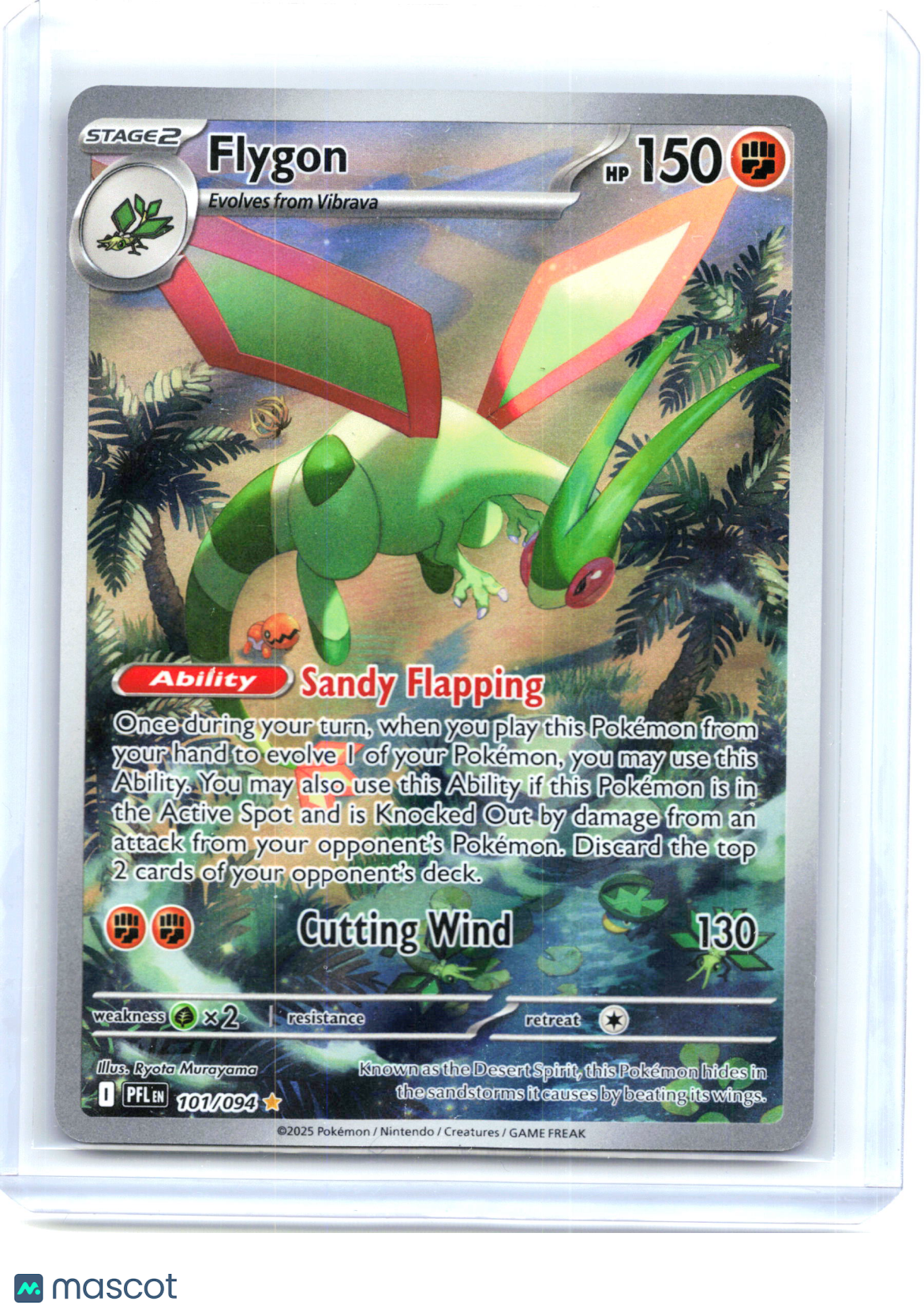 2025 Pokemon—Flygon #101/94 Phantasmal Flames—Illustration Rare Holo