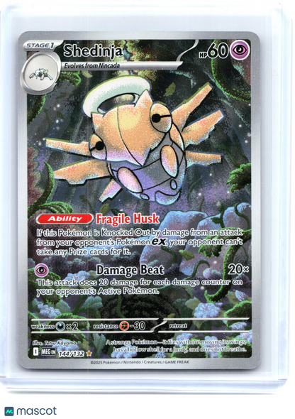 2025 Pokemon—Shedinja #144/132 Mega Evolution—Illustration Rare Holo