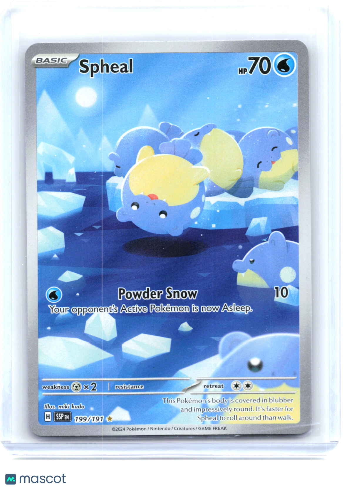 2024 Pokemon—Spheal #199/191 Surging Sparks—Illustration Rare Holo
