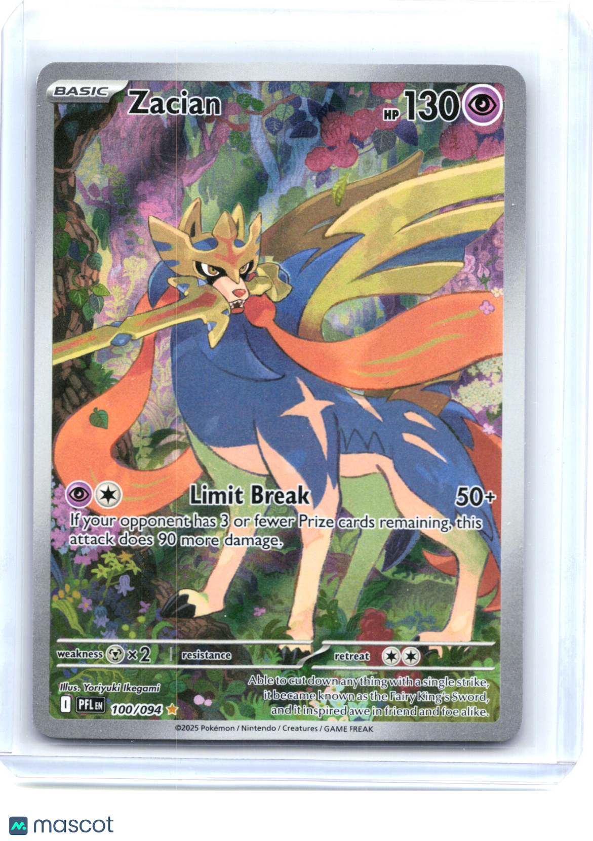 2025 Pokemon—Zacian #100/94 Phantasmal Flames—Illustration Rare Holo