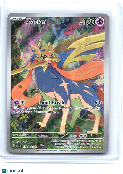 2025 Pokemon—Zacian #100/94 Phantasmal Flames—Illustration Rare Holo