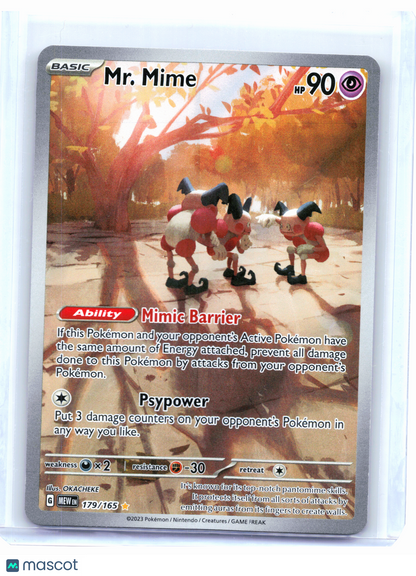 2023 Pokemon—Mr. Mime #179 Scarlet & Violet 151—Illustration Rare Holo
