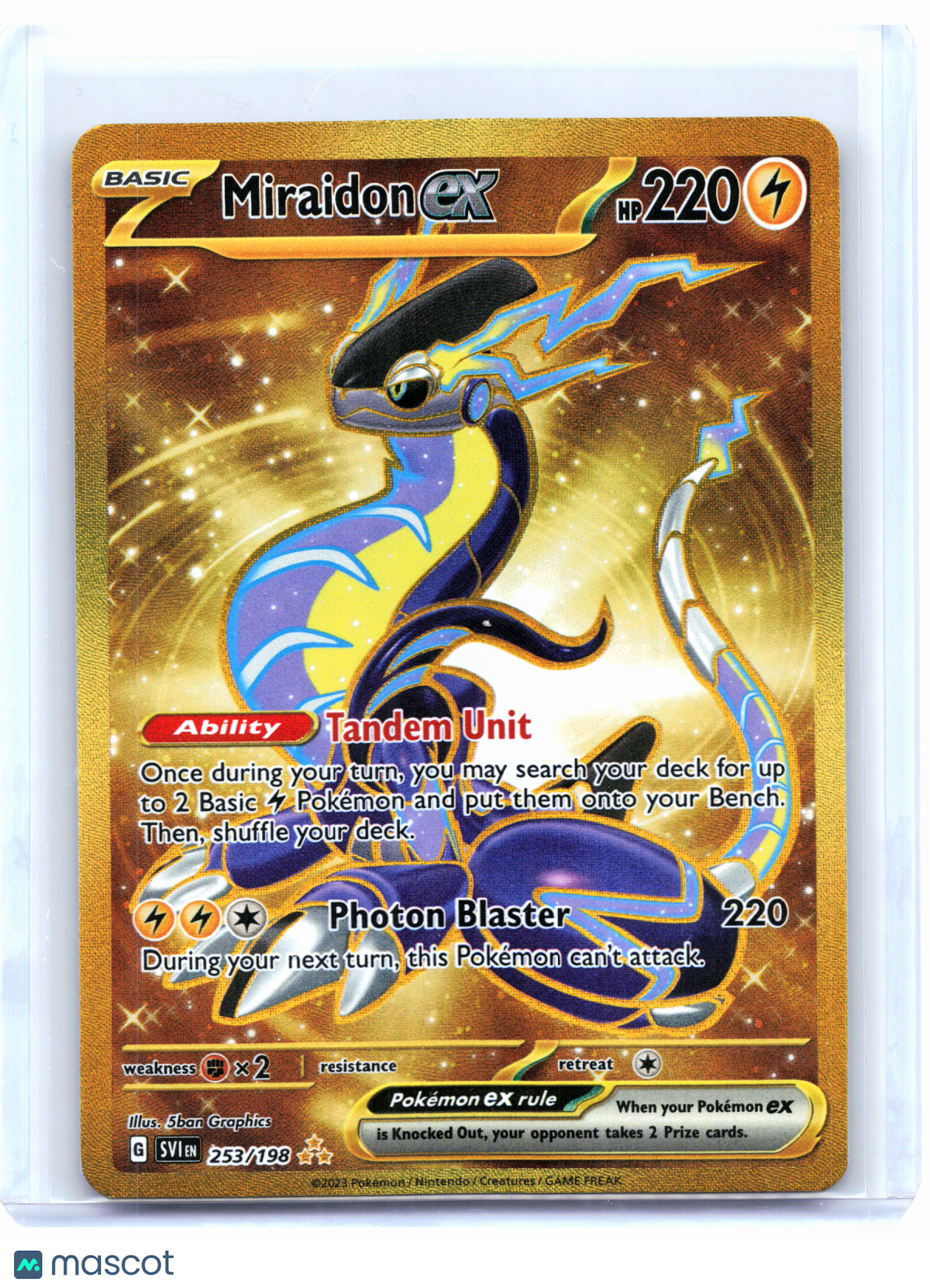 2023 Pokemon—Miraidon ex #253 Scarlet & Violet—Hyper Rare Holo [Lightly Played]