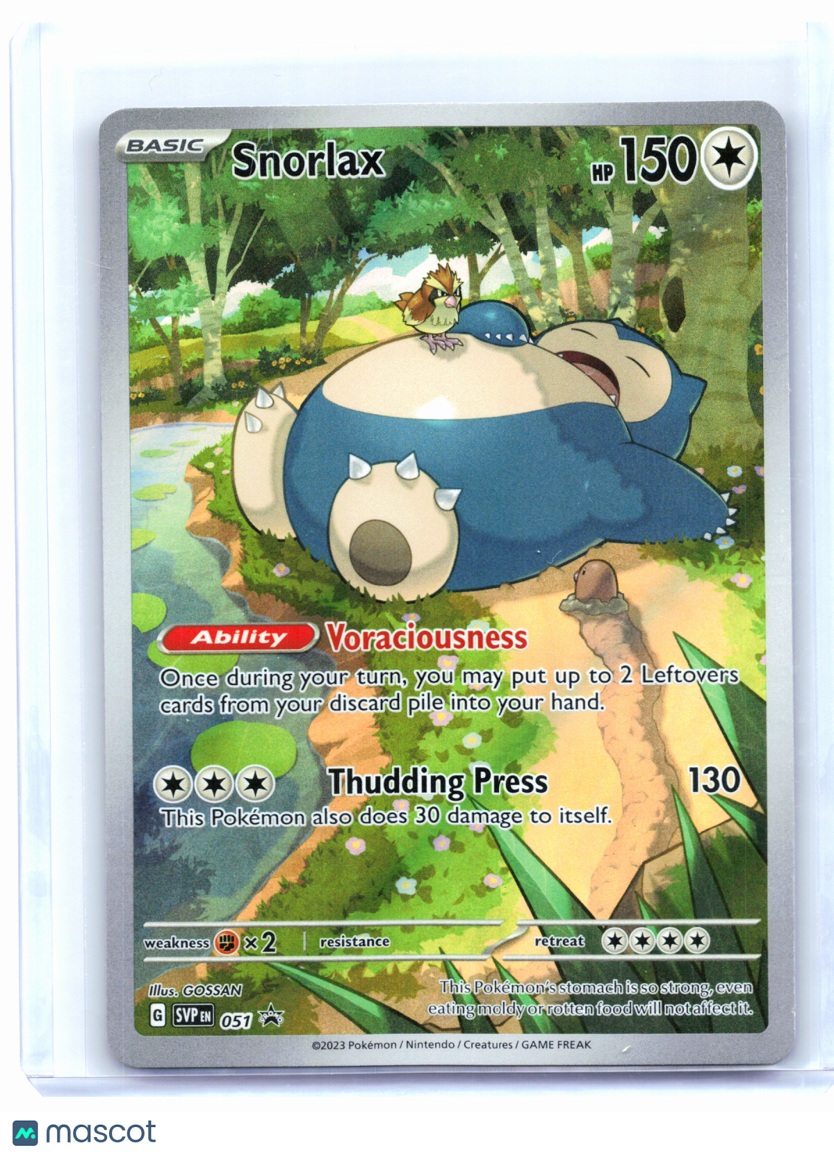 2023 Pokemon—Snorlax #051 Scarlet & Violet 151—Black Star Promo Holo [LP]