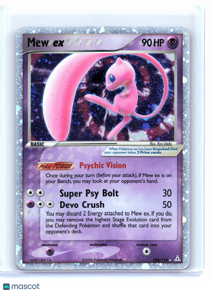 2006 Pokemon—Mew ex #100 Holon Phantoms—Ultra Rare Holo [Damaged]
