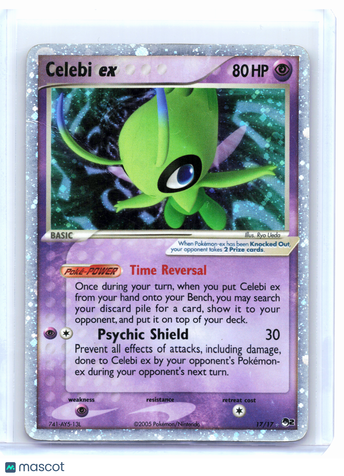 2005 Pokemon—Celebi ex #17 POP Series 2—Ultra Rare Holo [Damaged]