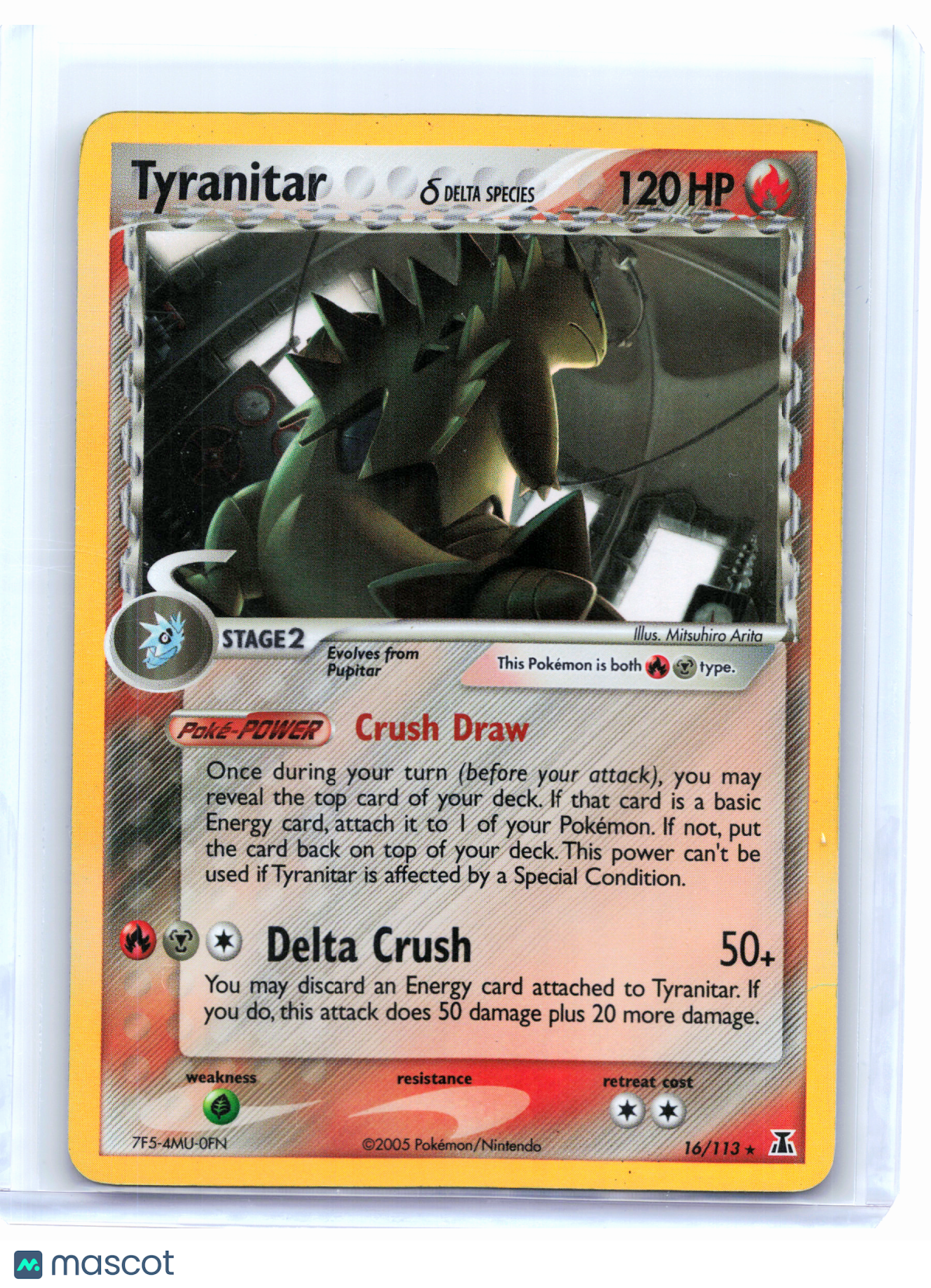 2007 Pokemon—Tyranitar (Delta Species) #16 Delta Species—Holo Rare [Damaged]