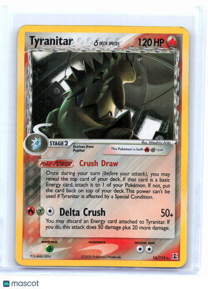 2007 Pokemon—Tyranitar (Delta Species) #16 Delta Species—Holo Rare [Damaged]