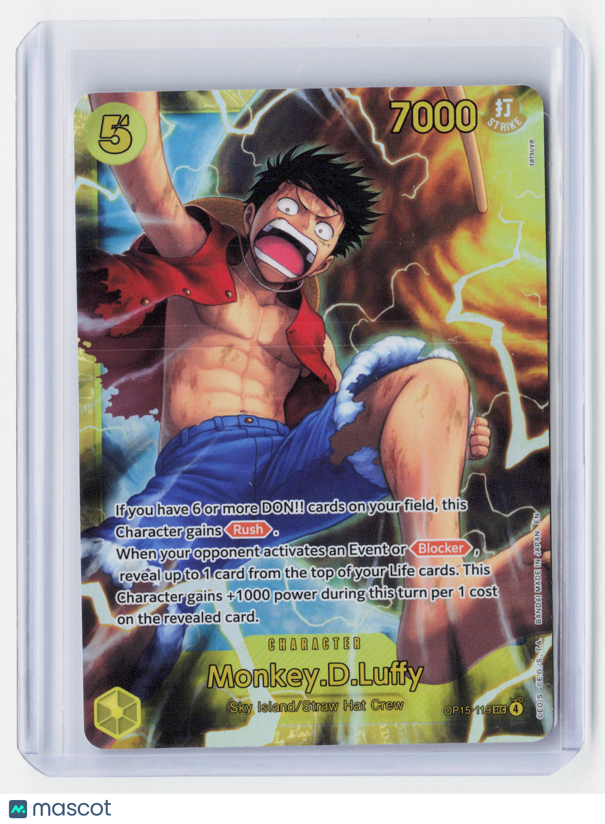 2026 One Piece CG—Monkey.D.Luffy #OP15-119 Adventure on Kami's Island—SEC Holo