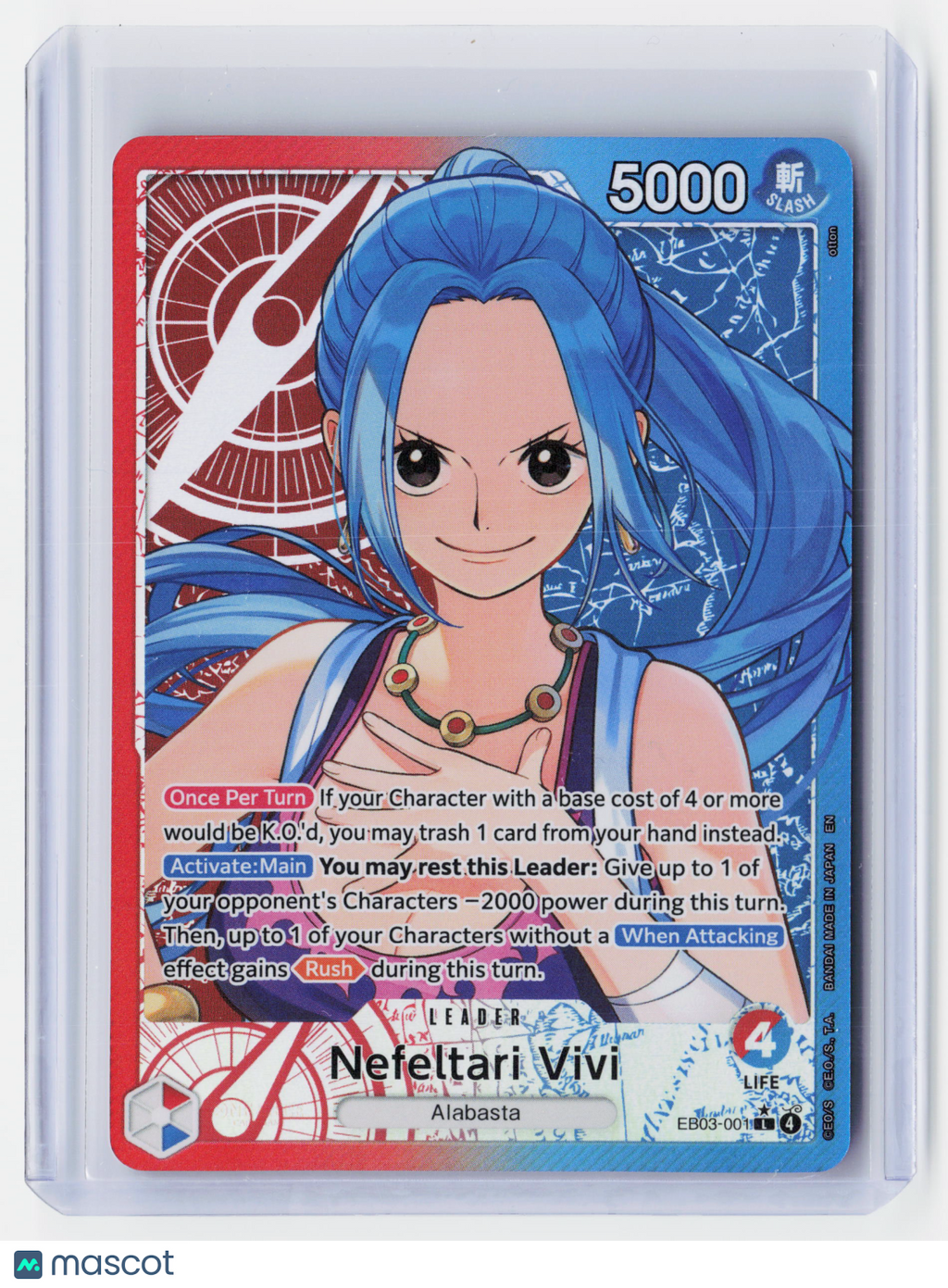 2026 One Piece Card Game—Nefeltari Vivi (Alternate Art) #EB03-001—Leader Holo