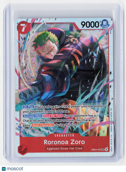 2026 One Piece—Roronoa Zoro #EB04-007 Adventure on Kami's Island—Super Rare Holo