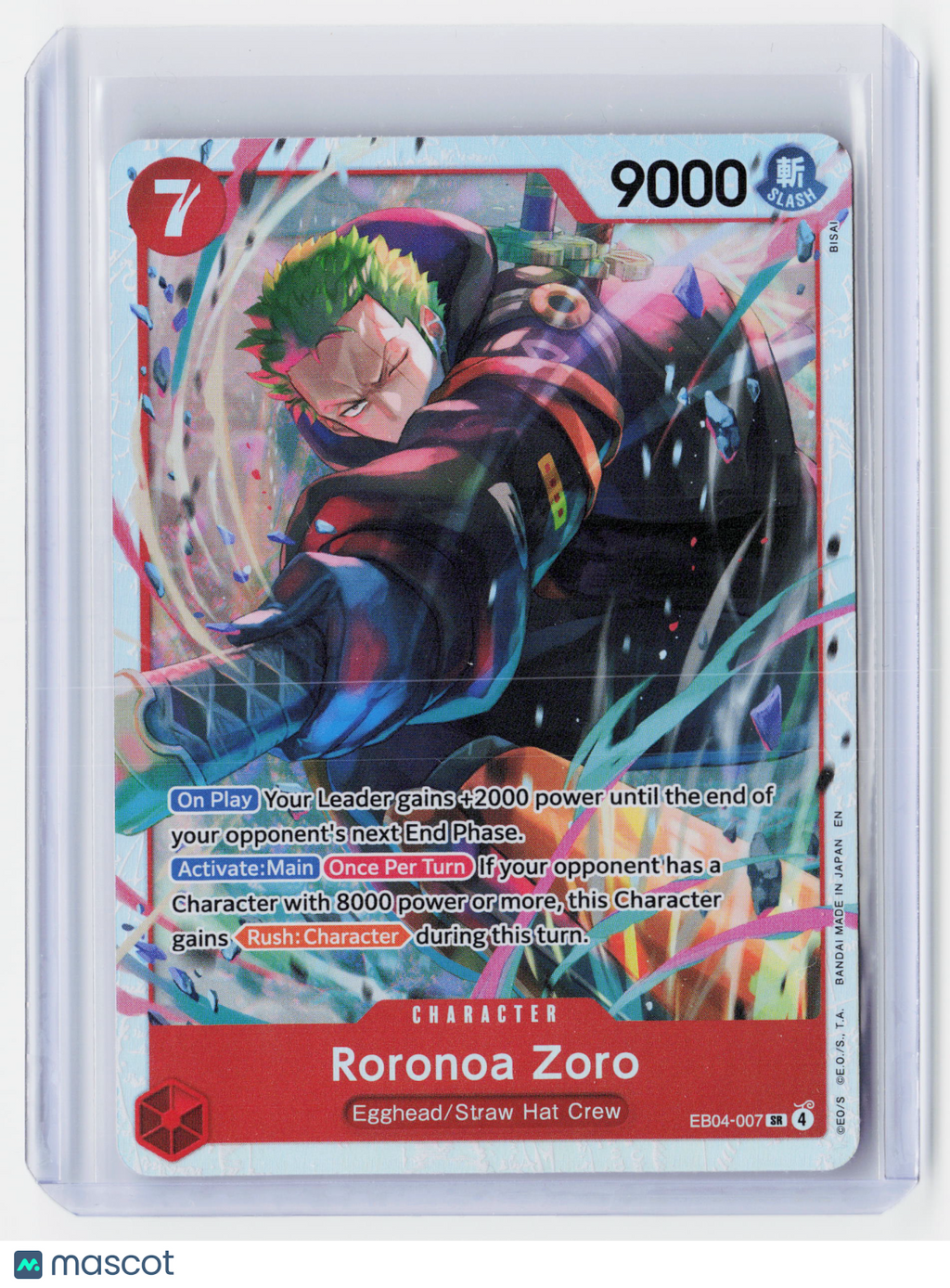 2026 One Piece CG—Roronoa Zoro #EB04-007 Adventure on Kami's Island—SR Foil