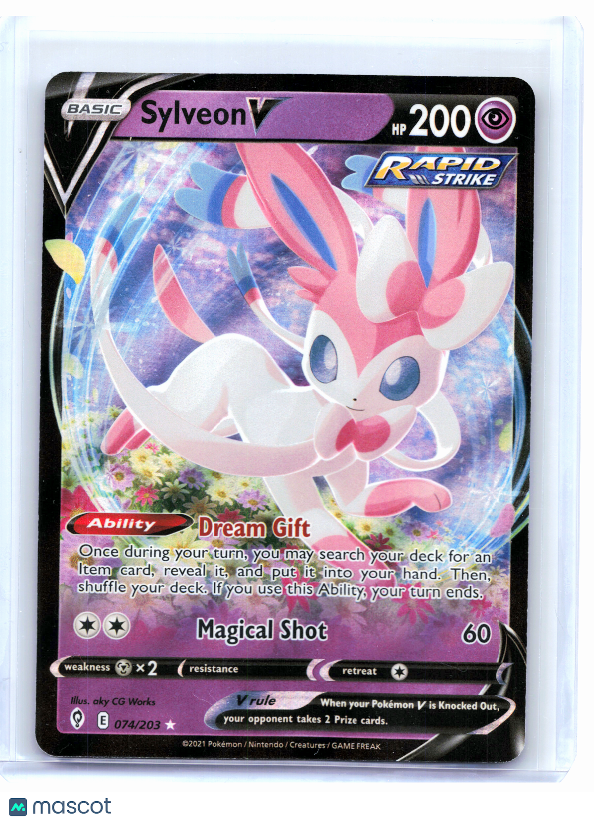 Pokemon—Sylveon V #74 2021 Evolving Skies—Ultra Rare Holo [Lightly Played]