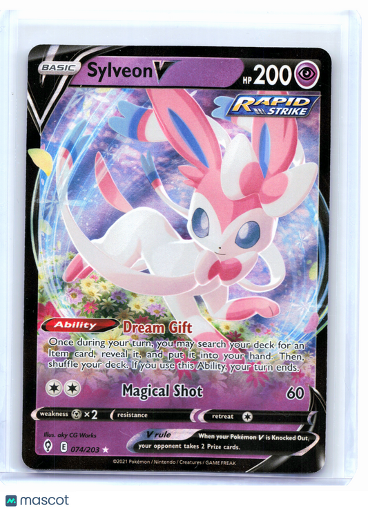Pokemon—Sylveon V #74 2021 Evolving Skies—Ultra Rare Holo [Lightly Played]