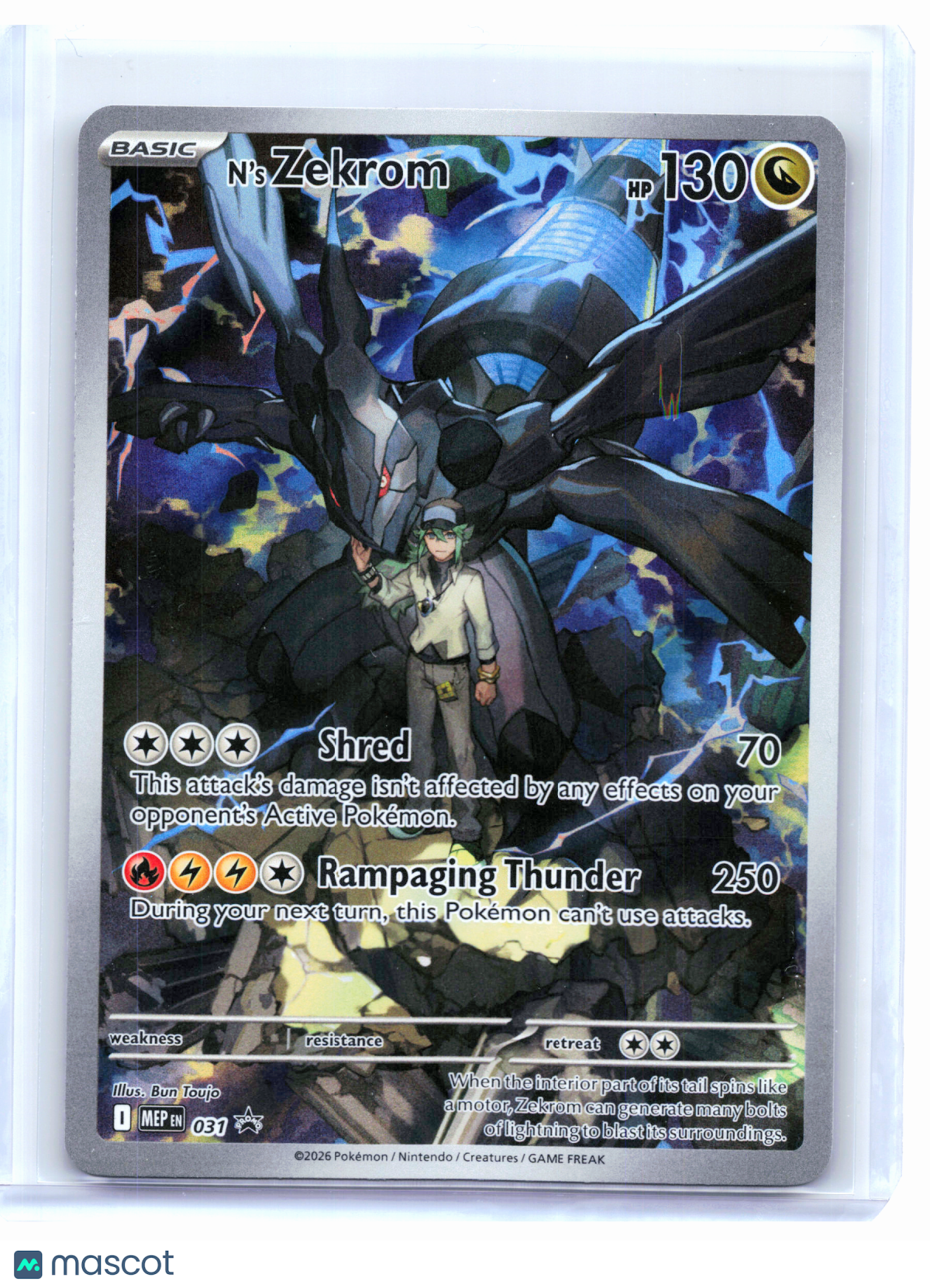 2026 Pokemon—N'S Zekrom #031 Mega Evolution Promo—Black Star Promo Holo [LP]