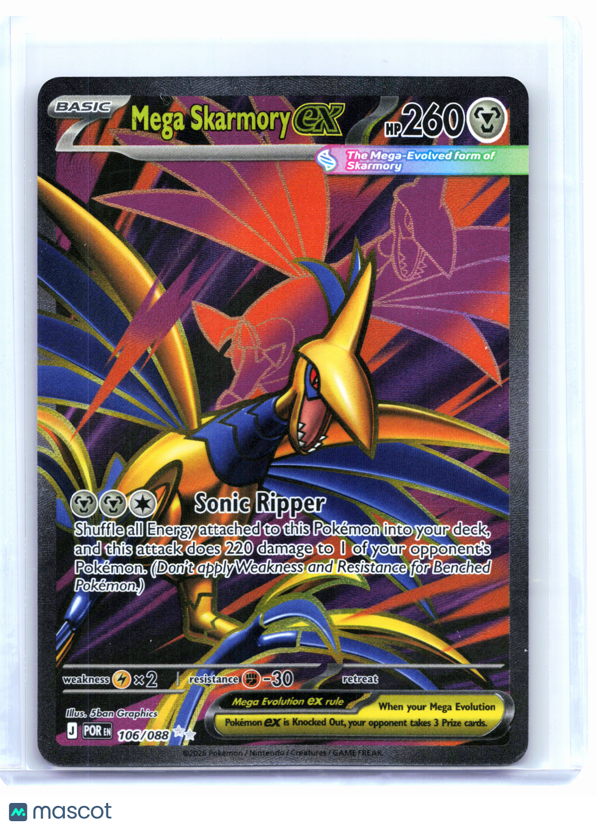 2025 Pokemon—Mega Skarmory ex #106 Perfect Order—Ultra Rare Holo