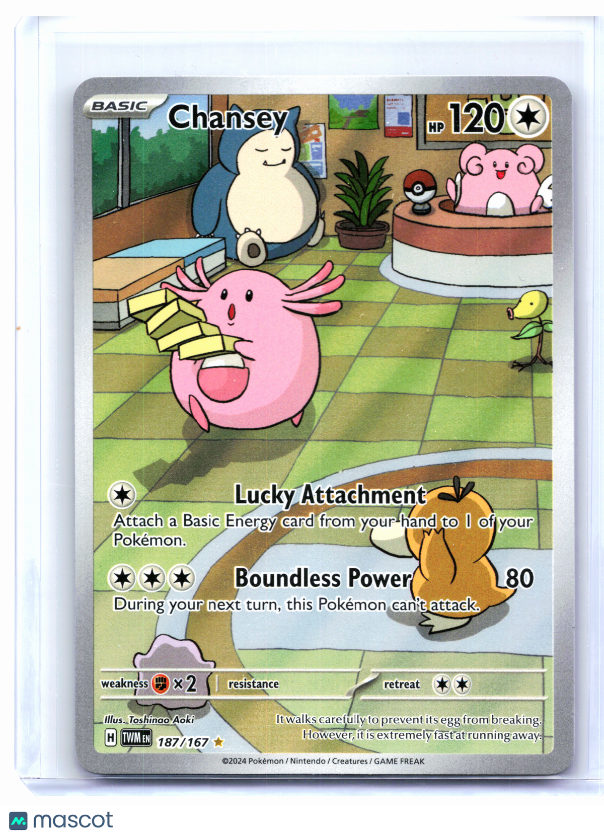 2024 Pokemon—Chansey #187/167 Twilight Masquerade—Illustration Rare Holo