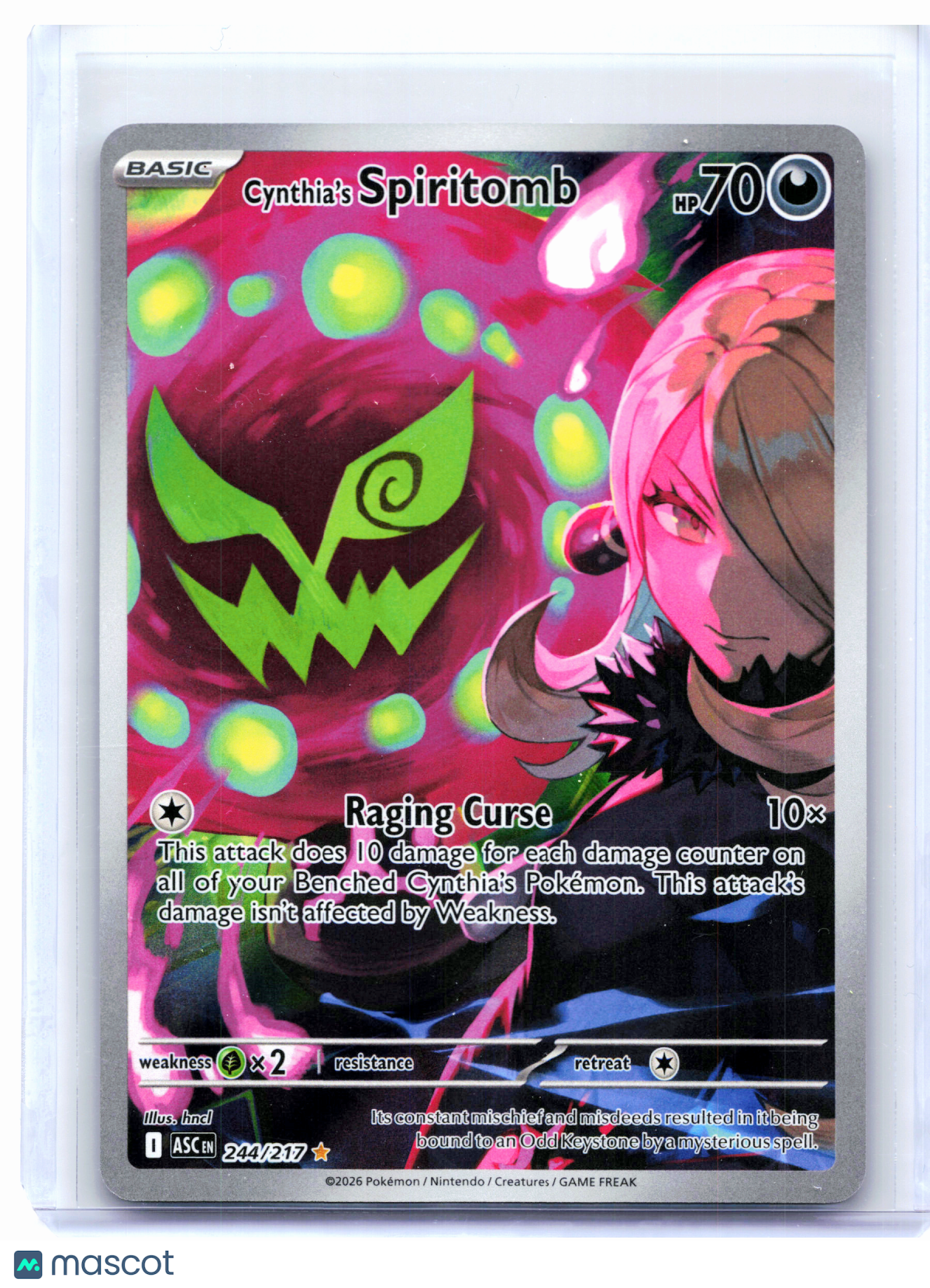 2026 Pokemon—Cynthia's Spiritomb #244/217 Ascended Heroes—Illustration Rare Holo