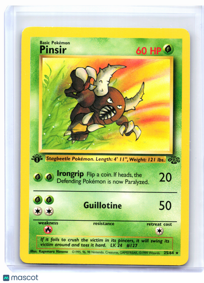 1999 Pokemon—Pinsir #25/64 Jungle—Rare Nonholo (1st Edition) [Moderately Played]