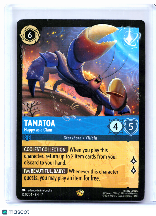 2025 Lorcana—Tamatoa - Happy as a Clam #162 Archazia's Island—Legendary Nonfoil
