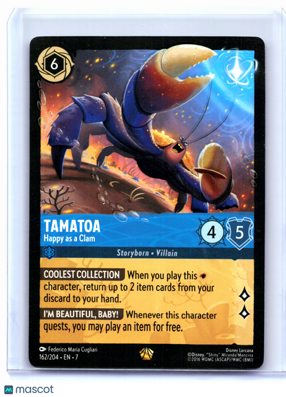 2025 Lorcana—Tamatoa - Happy as a Clam #162 Archazia's Island—Legendary Nonfoil