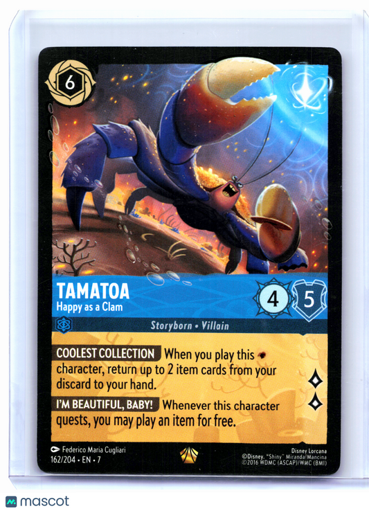 2025 Lorcana—Tamatoa - Happy as a Clam #162 Archazia's Island—Legendary Nonfoil