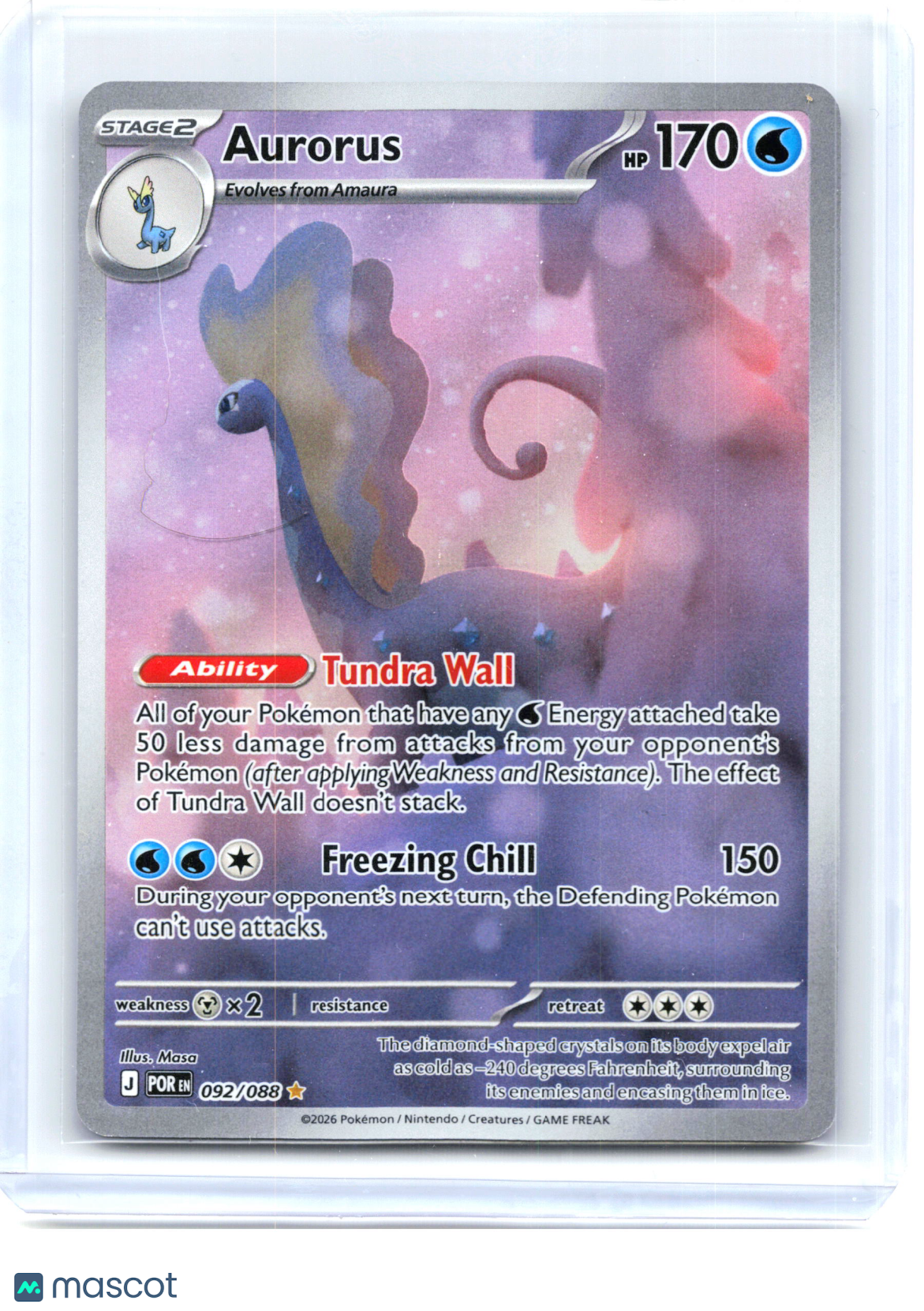 2026 Pokemon—Aurorus #92/88 Perfect Order—Illustration Rare Holo