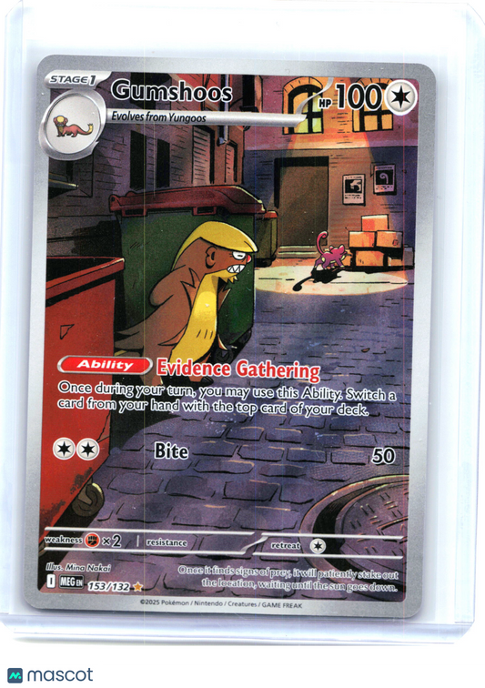 2025 Pokemon—Gumshoos #153/132 Mega Evolution—Illustration Rare Holo [LP]