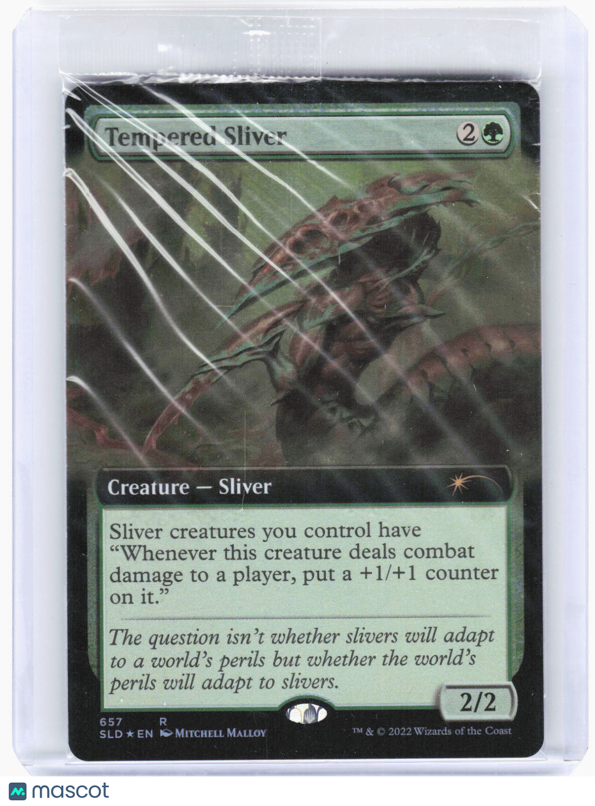 2022 Magic: The Gathering—Tempered Sliver (Ext Art)#657 (SLD)—Rare Foil (Sealed)