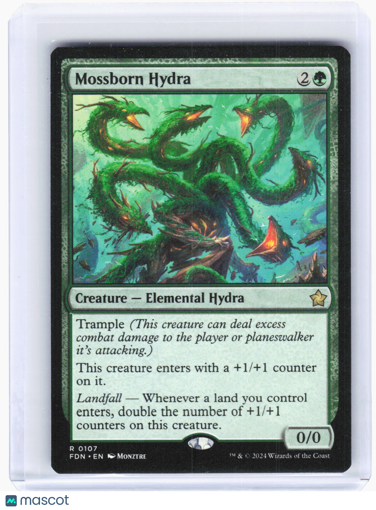 2024 Magic: The Gathering—Mossborn Hydra #107 Foundations—Rare Non-Foil
