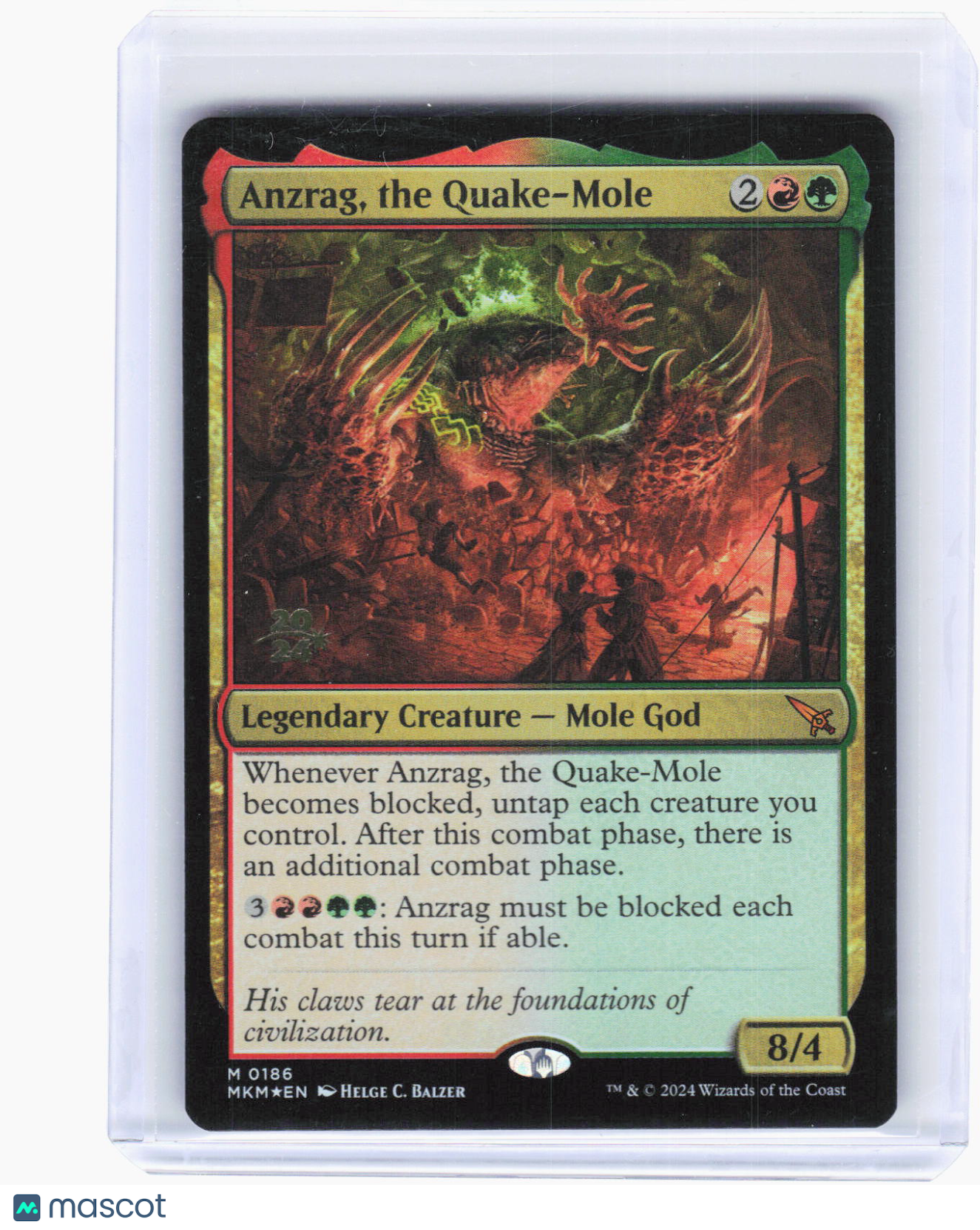 2024 Magic: The Gathering—Anzrag, the Quake-Mole #186 (PRE)—Mythic Foil