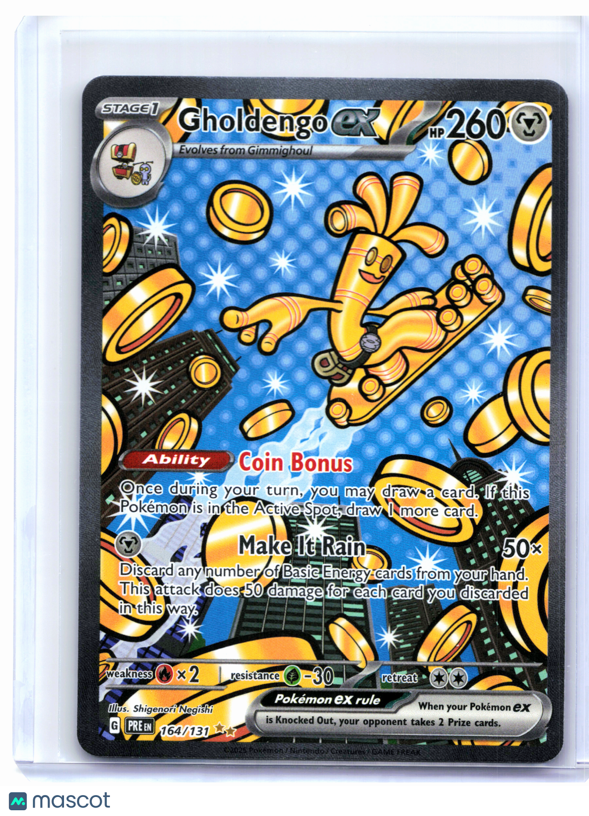 2025 Pokemon—Gholdengo ex #164/131 Prismatic Evolutions—SIR Holo