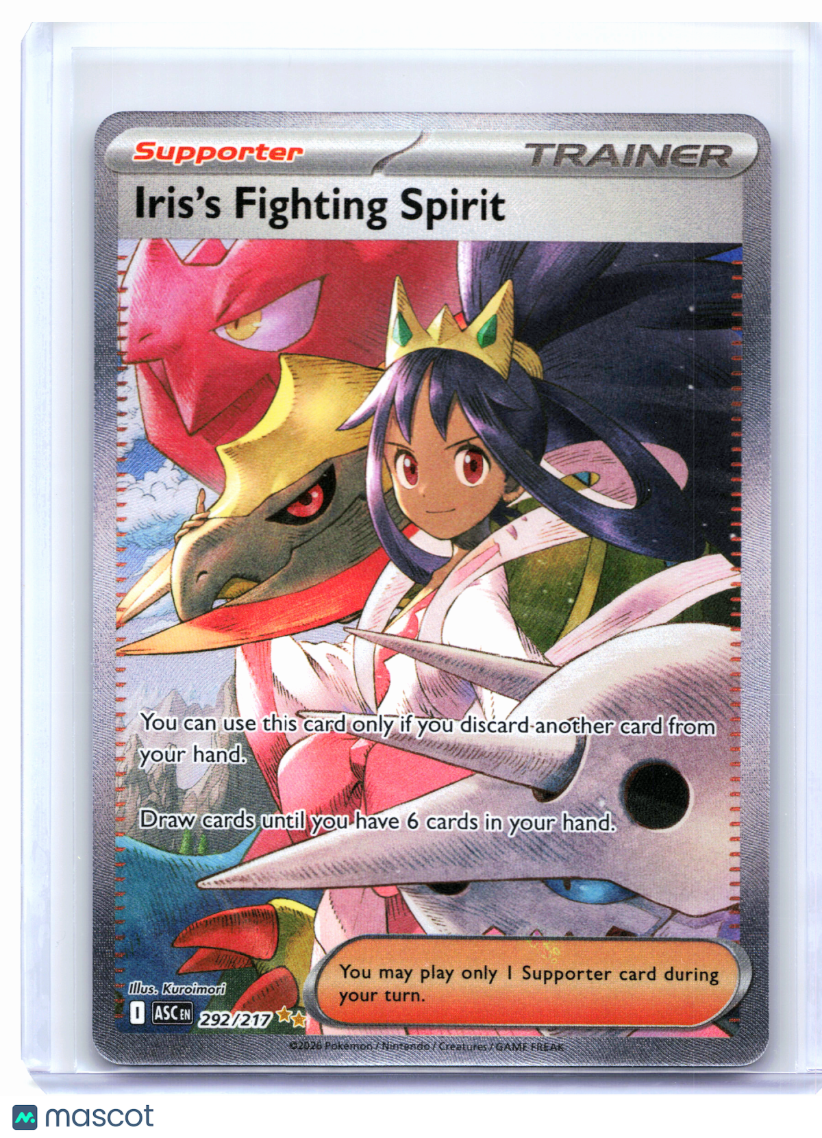 2026 Pokemon—Iris's Fighting Spirit #292/217 Ascended Heroes—SIR Holo