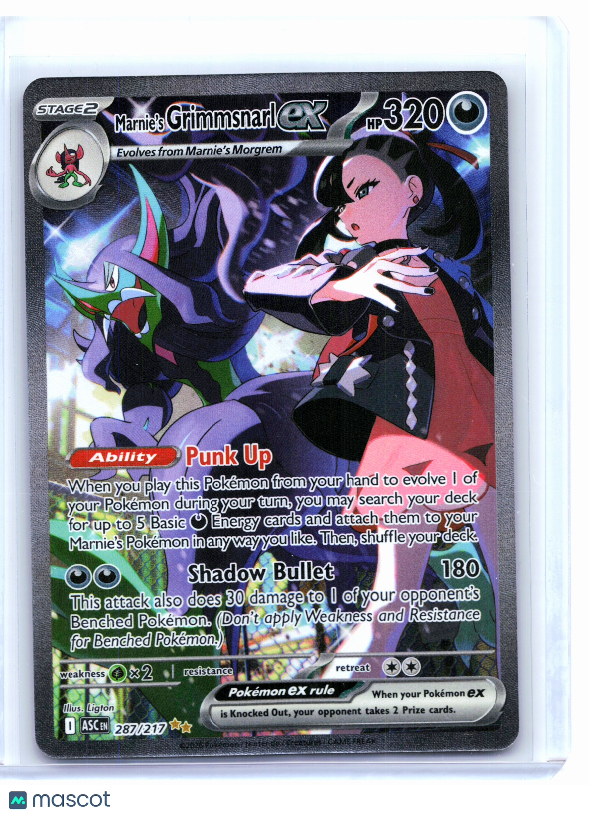 2026 Pokemon—Marnie's Grimmsnarl ex #287/217 Ascended Heroes—SIR Holo