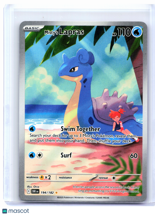2025 Pokemon—Misty's Lapras #194/182 Destined Rivals—Illustration Rare Holo