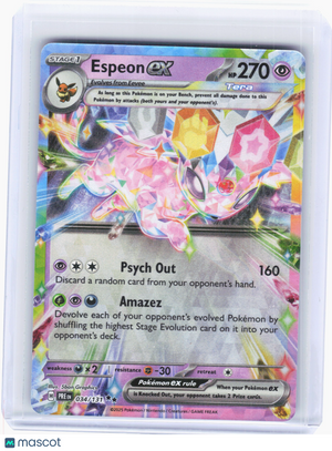 2025 Pokemon—Espeon ex #34 Prismatic Evolutions—Double Rare Holo