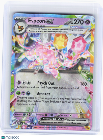 2025 Pokemon—Espeon ex #34 Prismatic Evolutions—Double Rare Holo