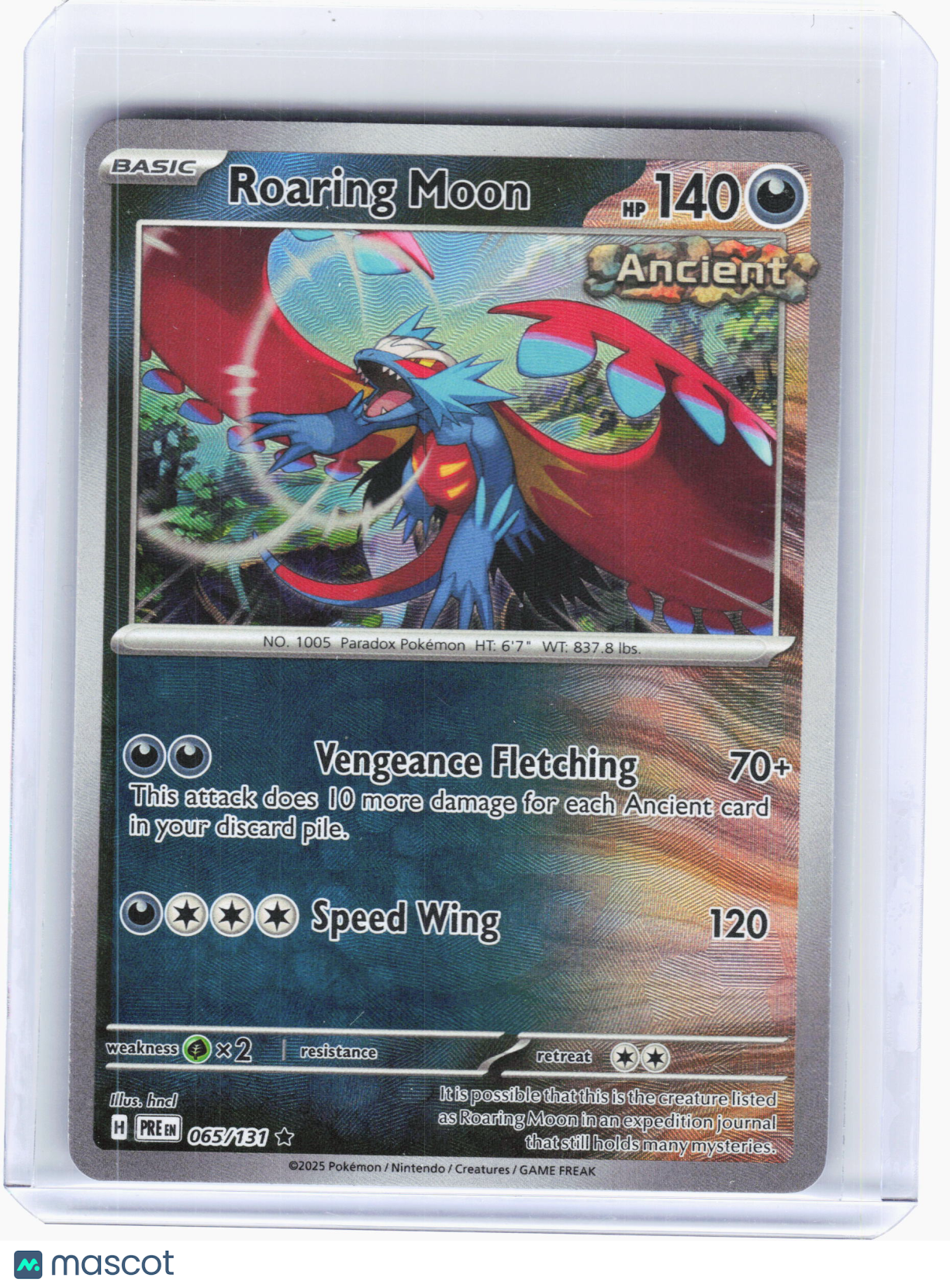 2025 Pokemon—Roaring Moon #65 Prismatic Evolution—Rare Holo [Master Ball]