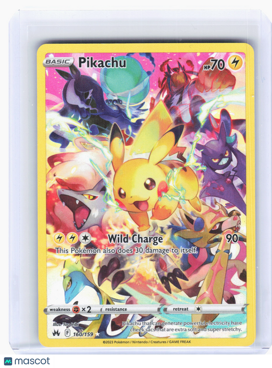 2023 Pokemon—Pikachu #160 Crown Zenith—Secret Rare Holo