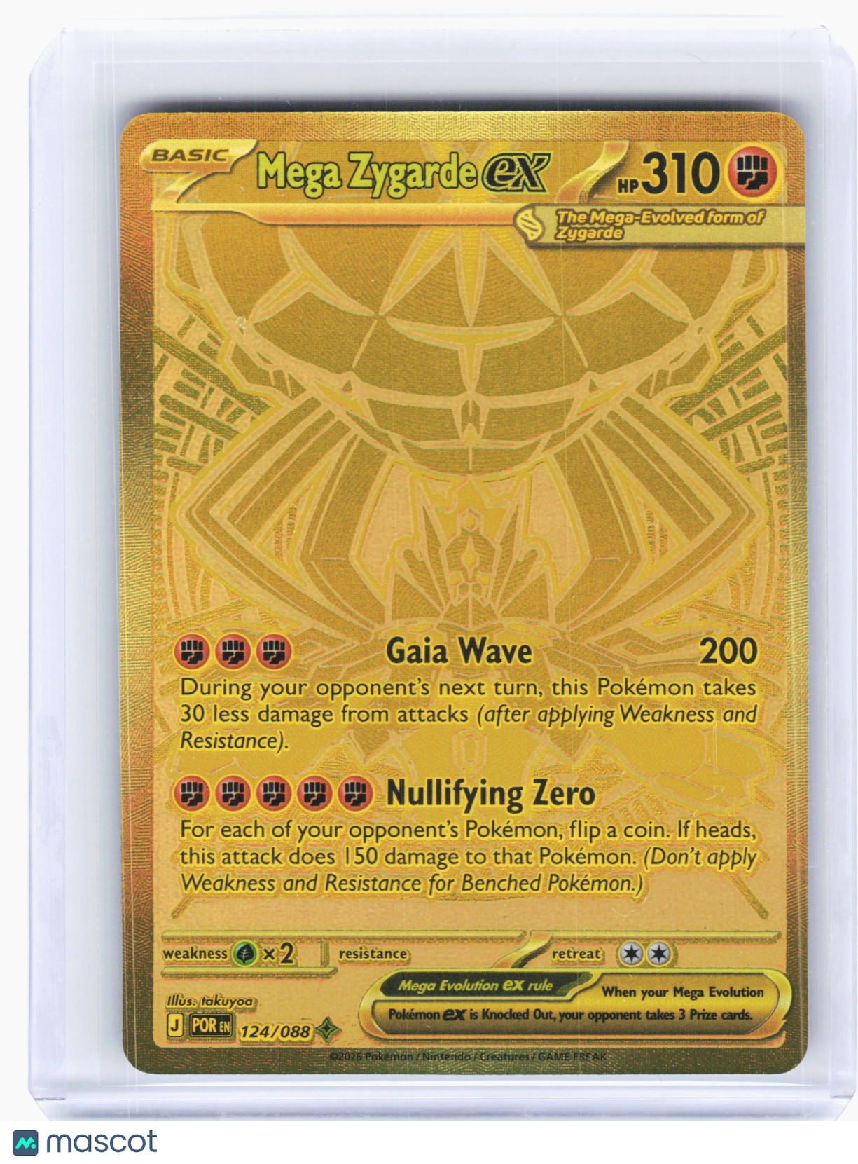 2026 Pokemon—Mega Zygarde ex #124 Perfect Order—Mega Hyper Rare Gold