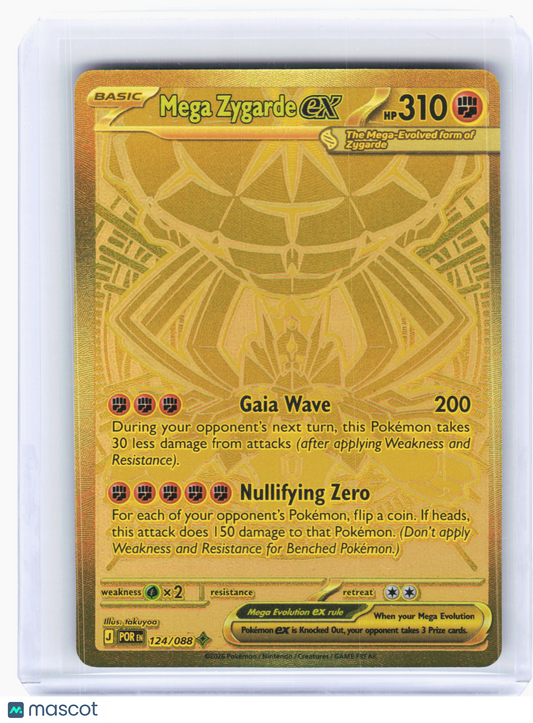 2026 Pokemon—Mega Zygarde ex #124 Perfect Order—Mega Hyper Rare Gold