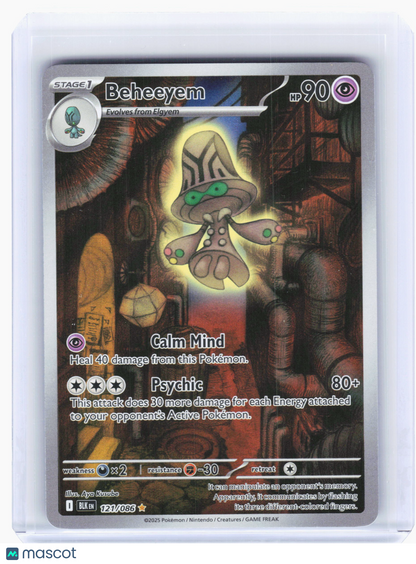 2025 Pokemon—Beheeyem #121 Black Bolt—Illustration Rare Holo