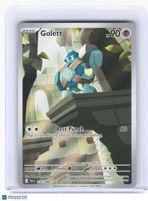 2025 Pokemon—Golett #122 Black Bolt—Illustration Rare Holo