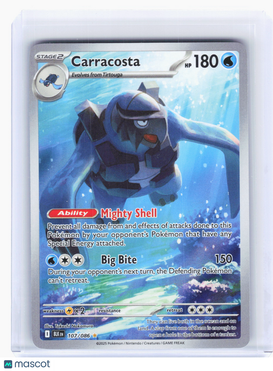 2025 Pokemon—Carracosta #107 Black Bolt—Illustration Rare Holo